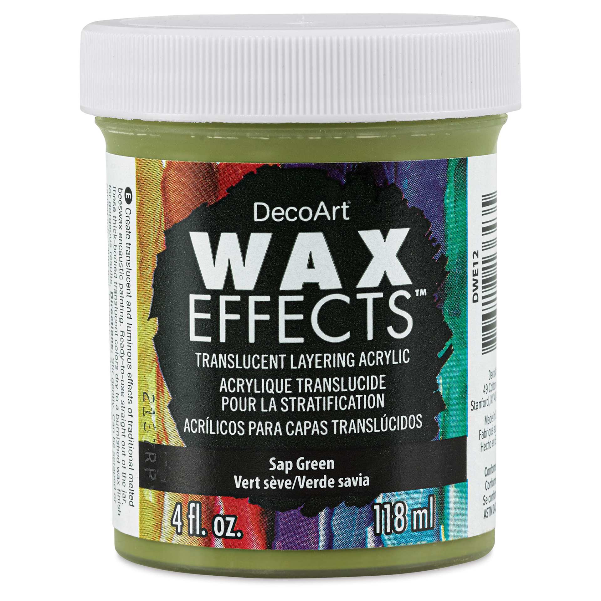 DecoArt Wax Effects Acrylic Paint - Sap Green, 4 oz Jar (Front)