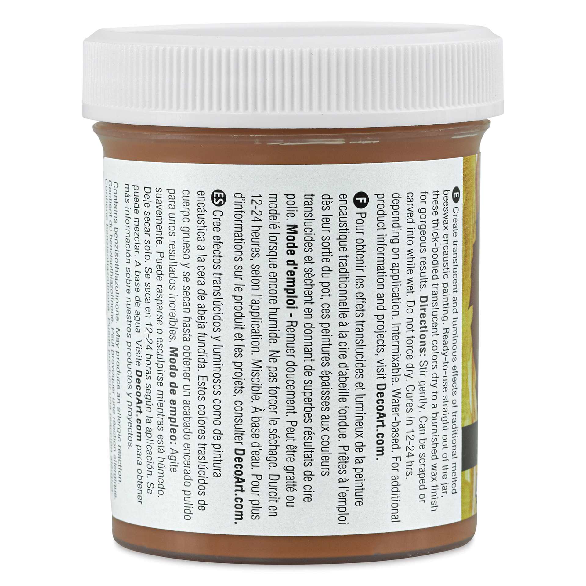 DecoArt Wax Effects Acrylic Paint - Burnt Sienna, 4 oz Jar (Back)