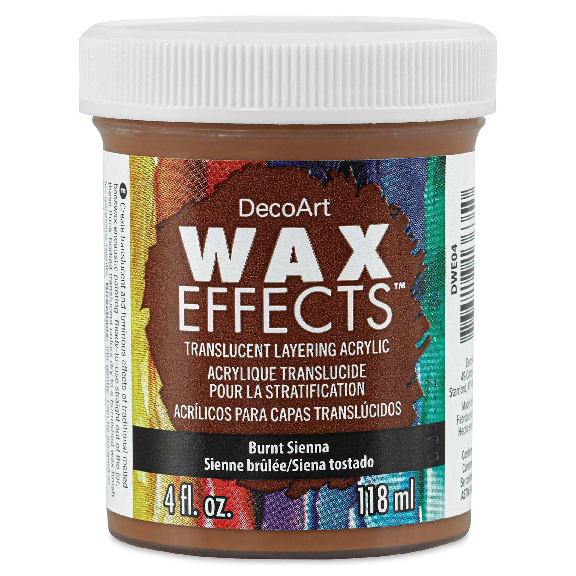 DecoArt Wax Effects Acrylic Paint - Burnt Sienna, 4 oz Jar (Front)