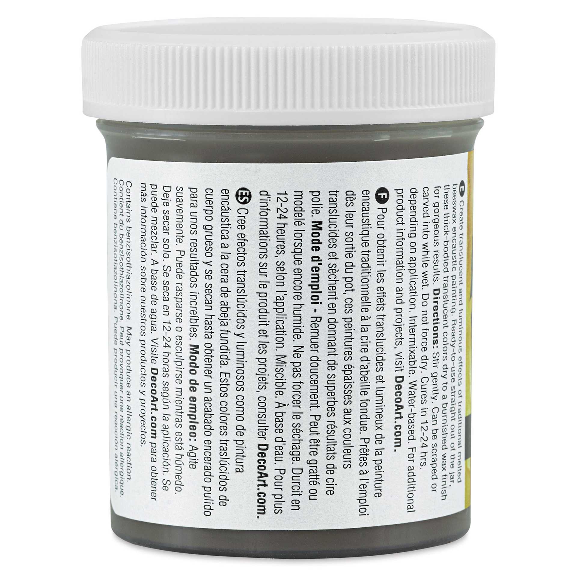 DecoArt Wax Effects Acrylic Paint - Raw Umber, 4 oz Jar (Back)