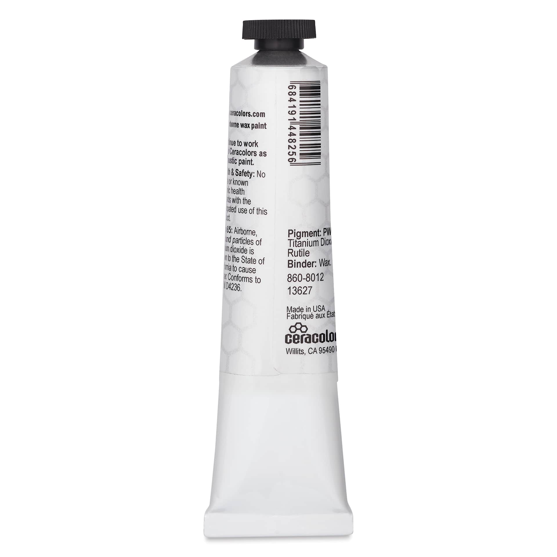Ceracolors Waterborne Wax Paint - Titanium White, 50 ml - back