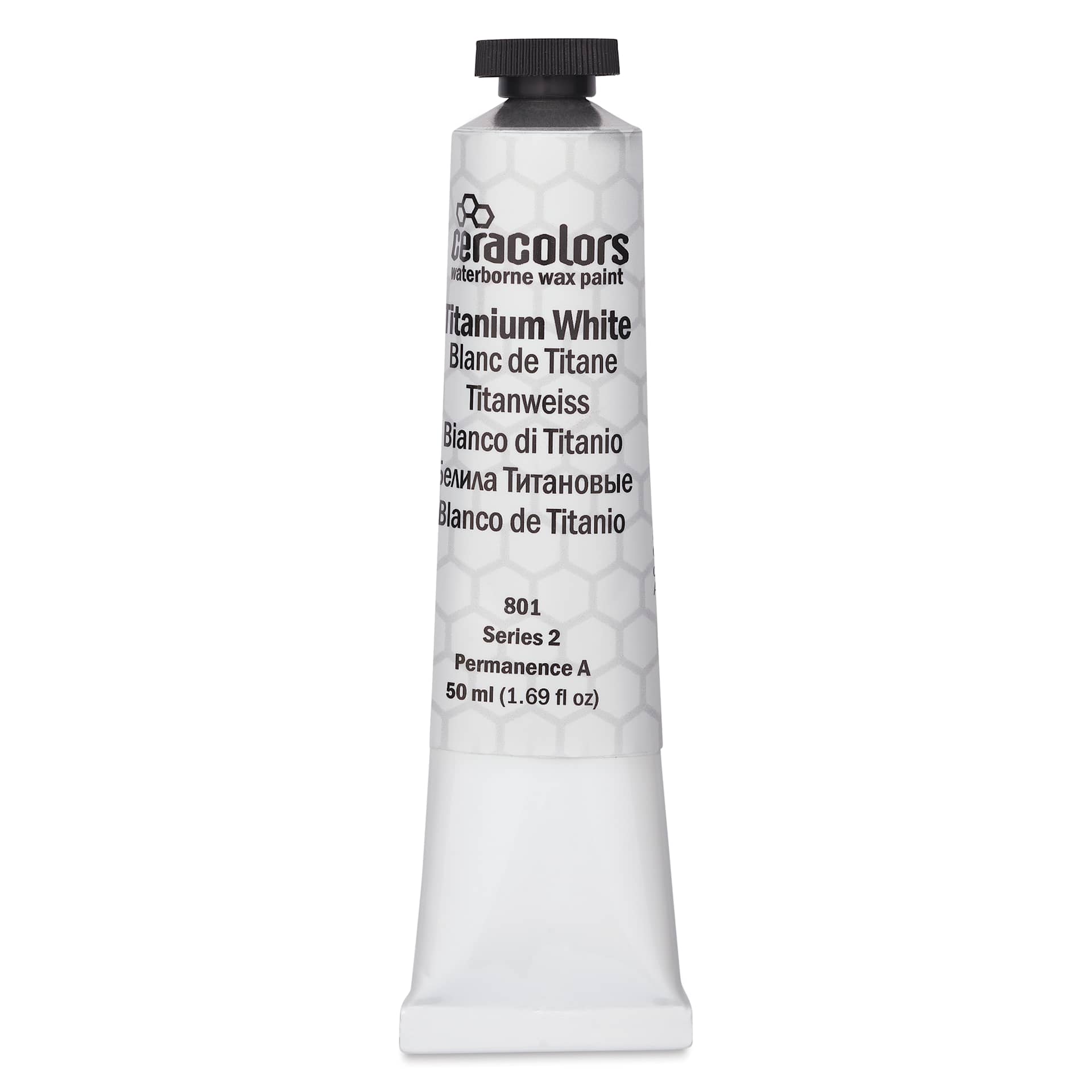 Ceracolors Waterborne Wax Paint - Titanium White, 50 ml - front