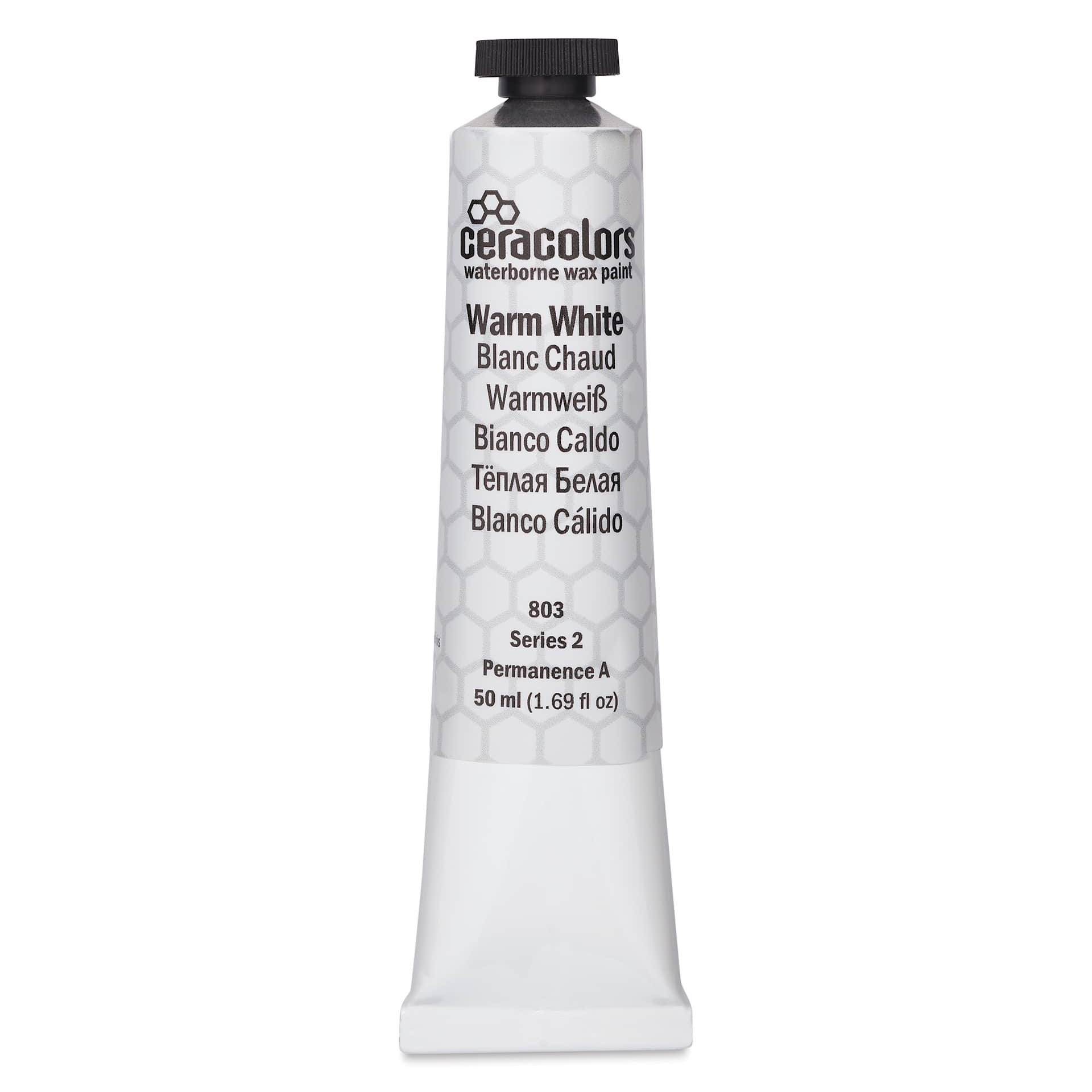Ceracolors Waterborne Wax Paint - Warm White, 50 ml - front