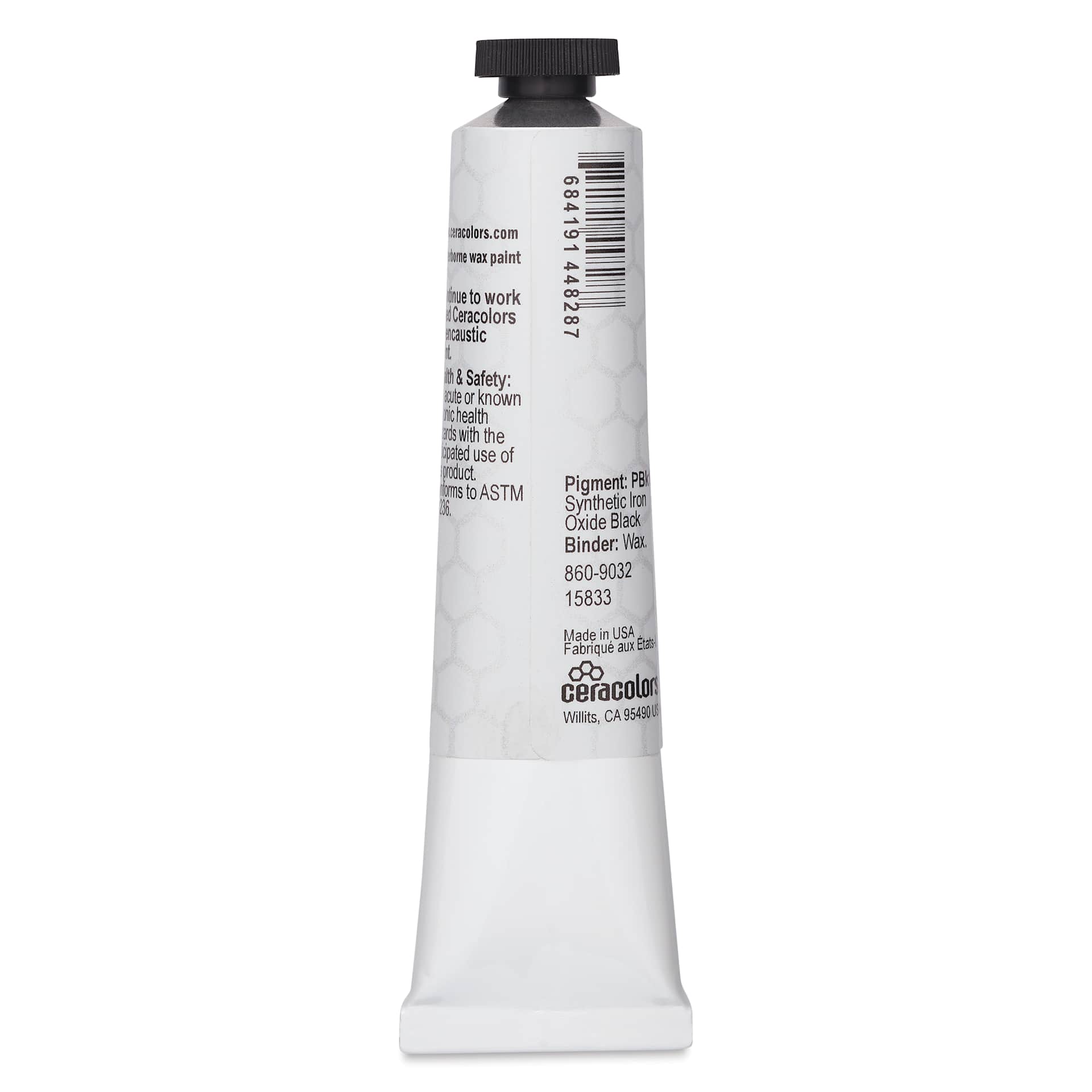 Ceracolors Waterborne Wax Paint - Mars Black, 50 ml - back