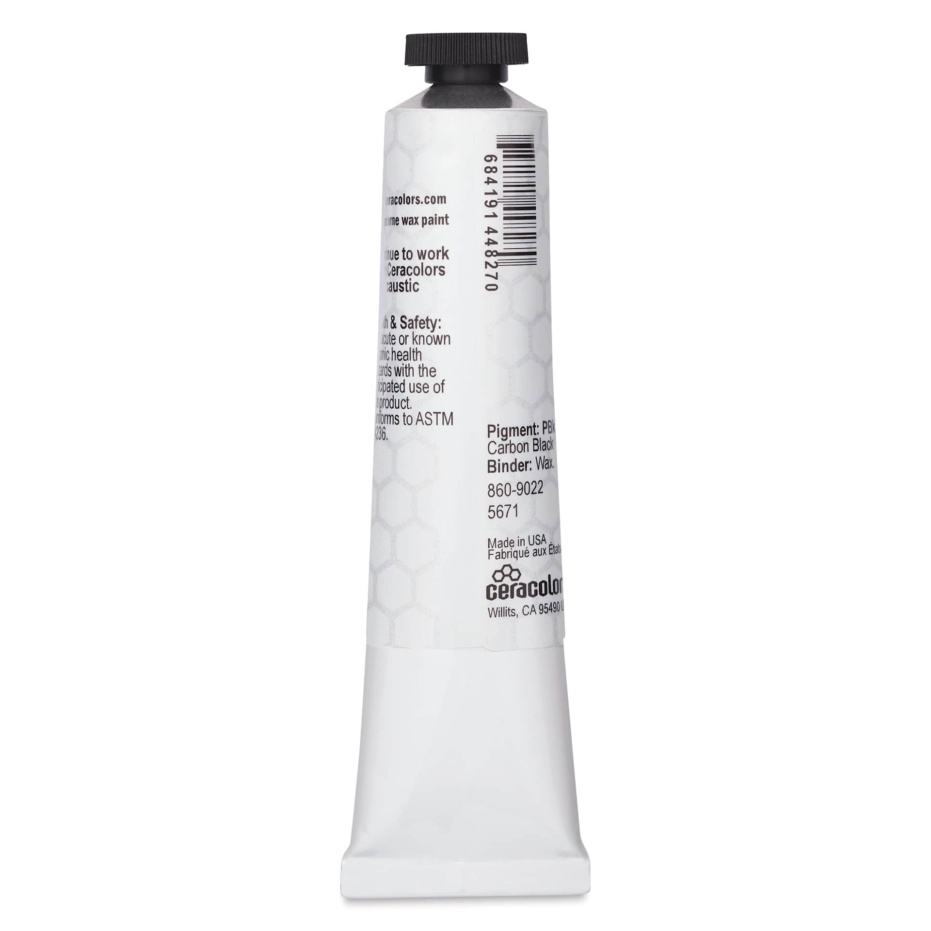 Ceracolors Waterborne Wax Paint - Carbon Black, 50 ml - back