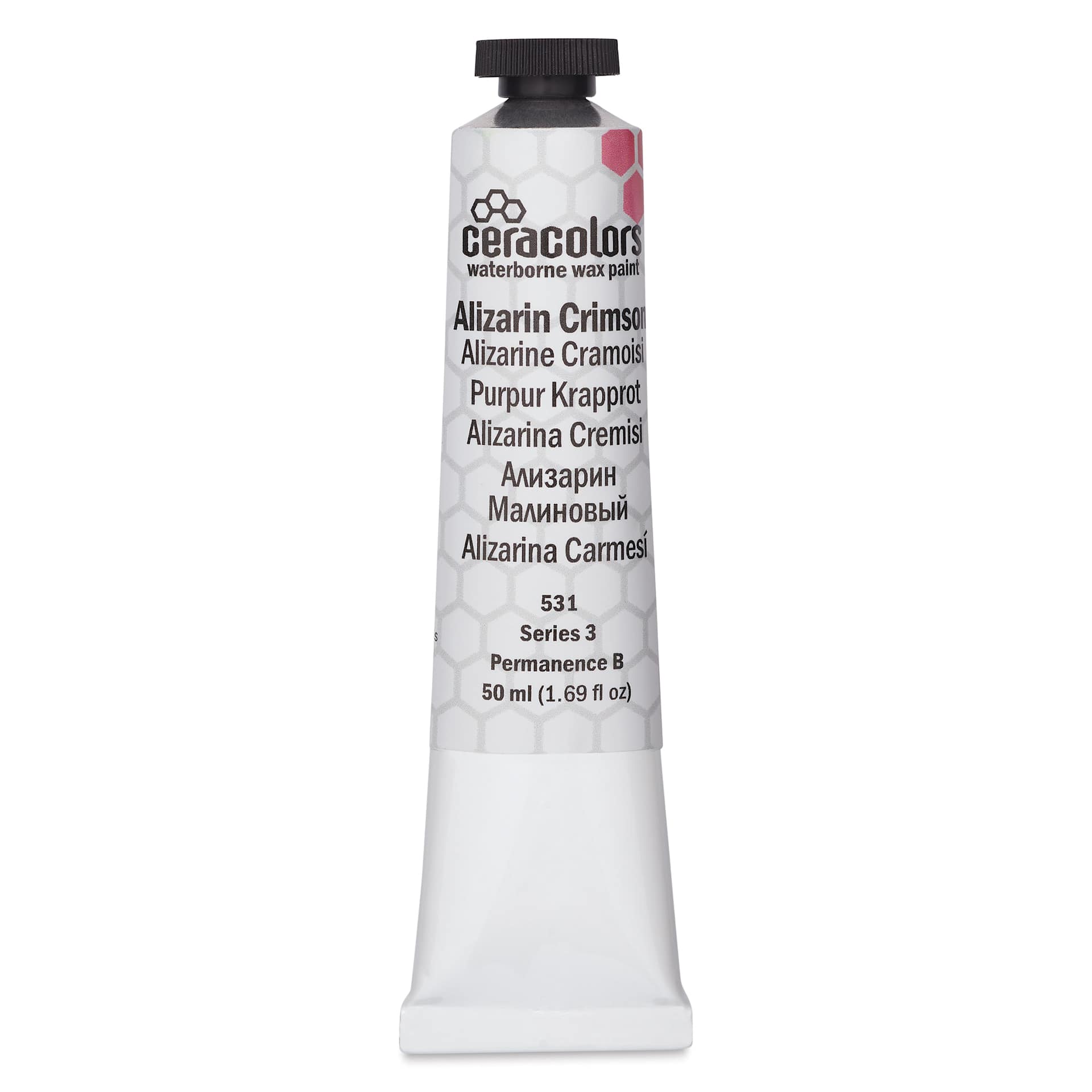 Ceracolors Water-Soluble Encaustic Paint - Alizarin Crimson, 50 ml - front