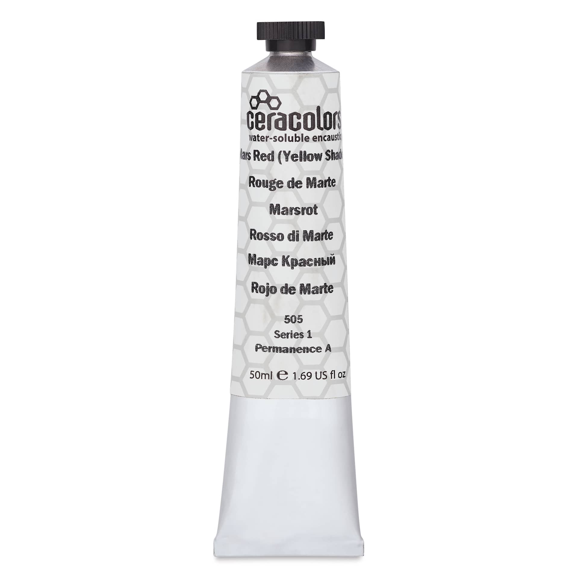 Ceracolors Waterborne Wax Paint - Mars Red (Yellow Shade), 50 ml - front