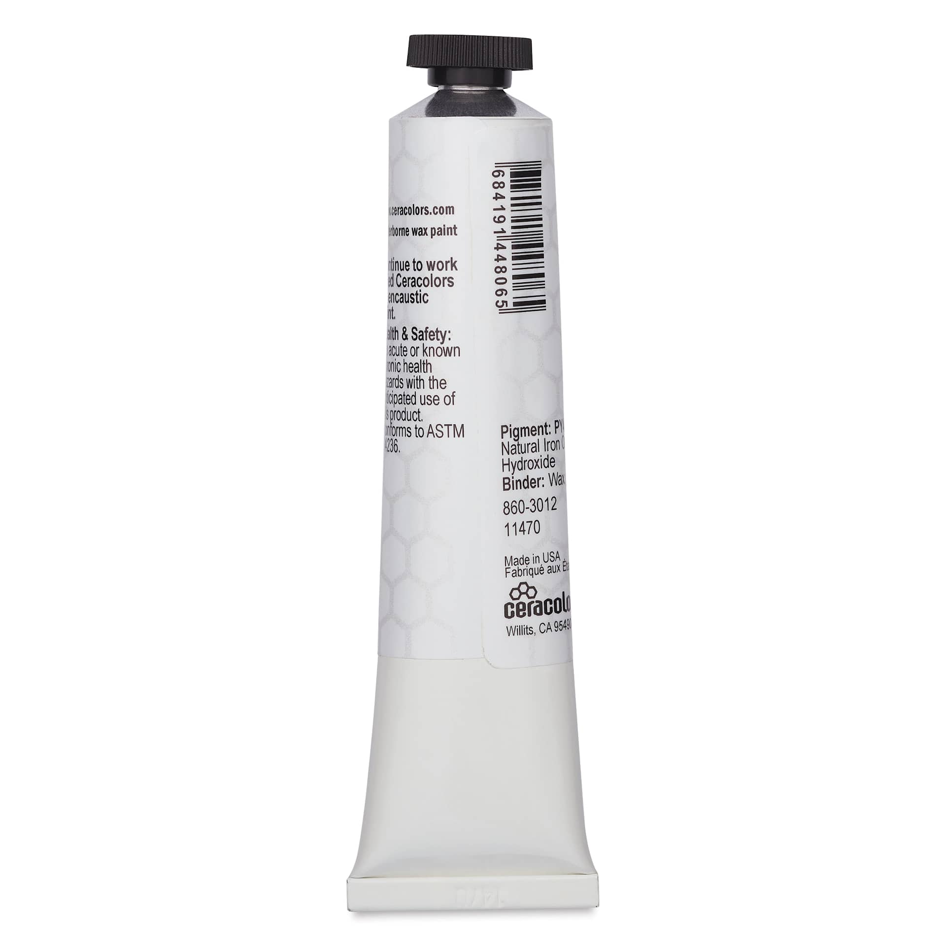 Ceracolors Waterborne Wax Paint - Yellow Ochre, 50 ml - back