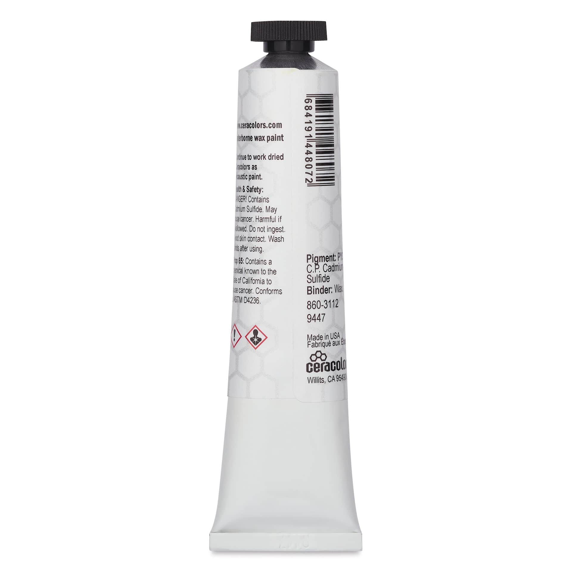 Ceracolors Waterborne Wax Paint - Cadmium Yellow Light, 50 ml - back