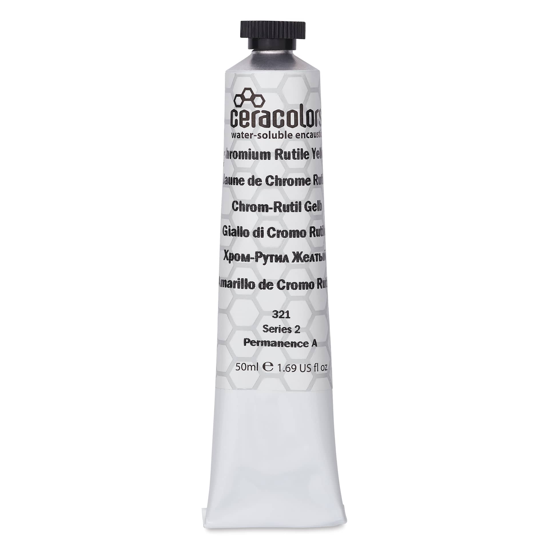 Ceracolors Waterborne Wax Paint - Chromium Rutile Yellow, 50 ml - front