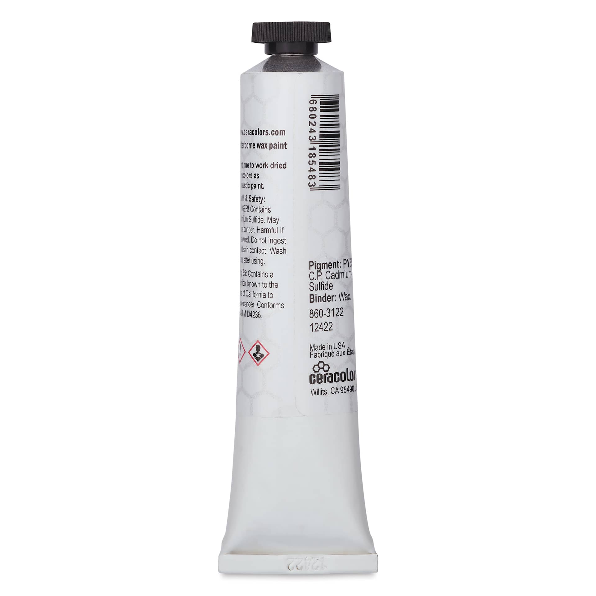 Ceracolors Waterborne Wax Paint - Cadmium Yellow Medium, 50 ml - back