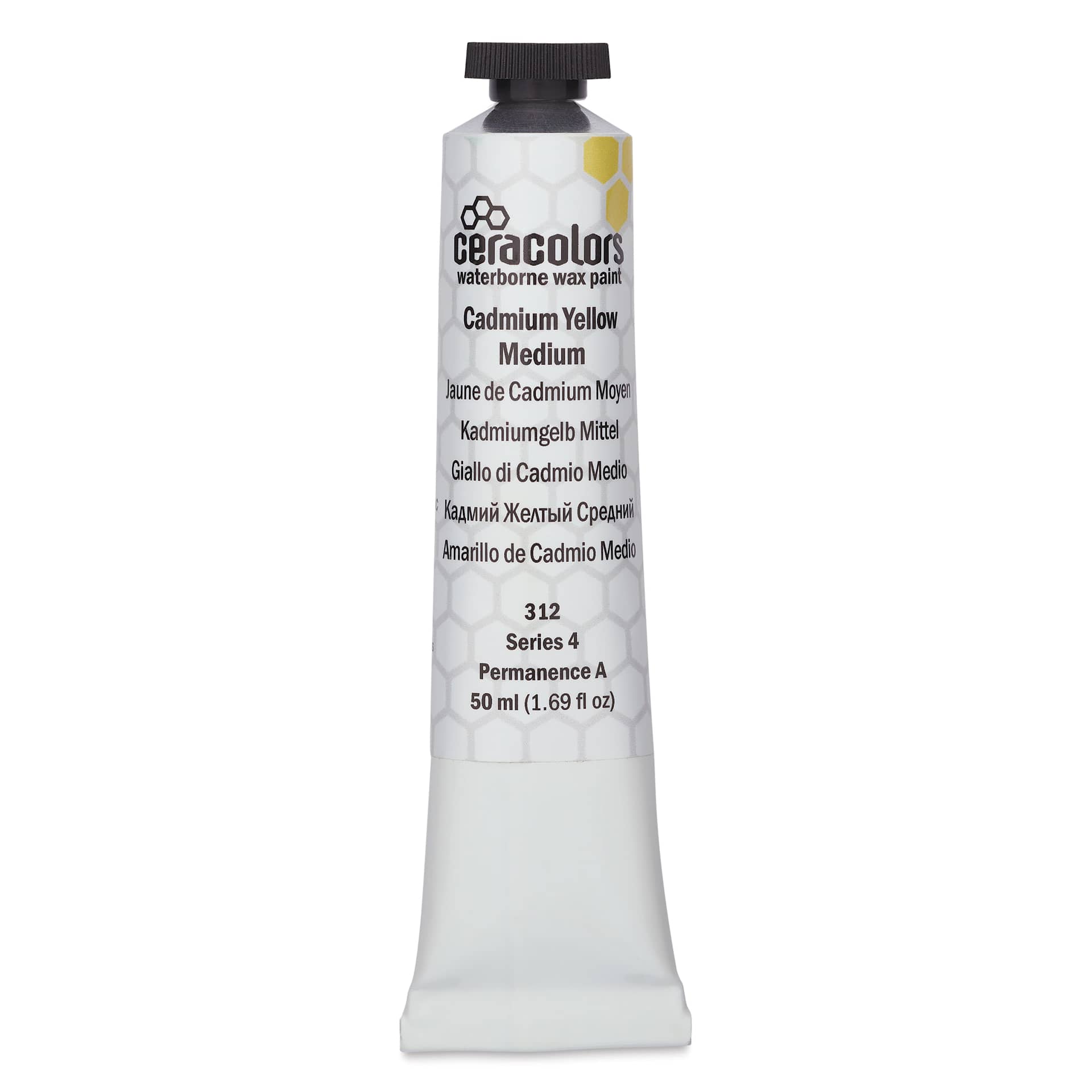 Ceracolors Waterborne Wax Paint - Cadmium Yellow Medium, 50 ml - front