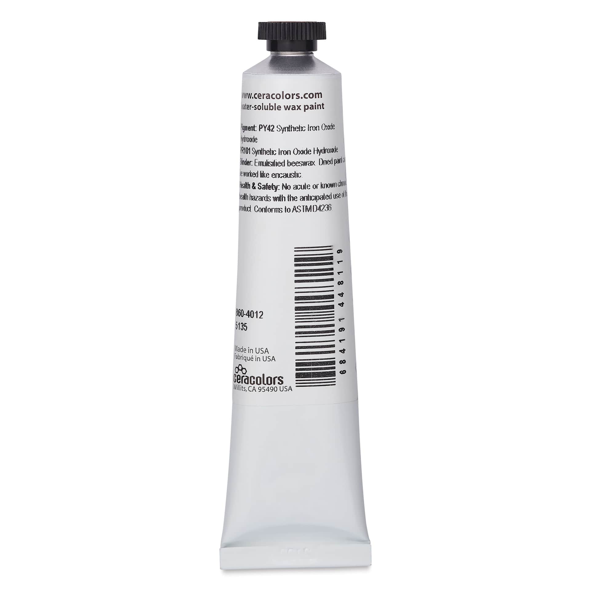 Ceracolors Waterborne Wax Paint - Mars Orange, 50 ml - back