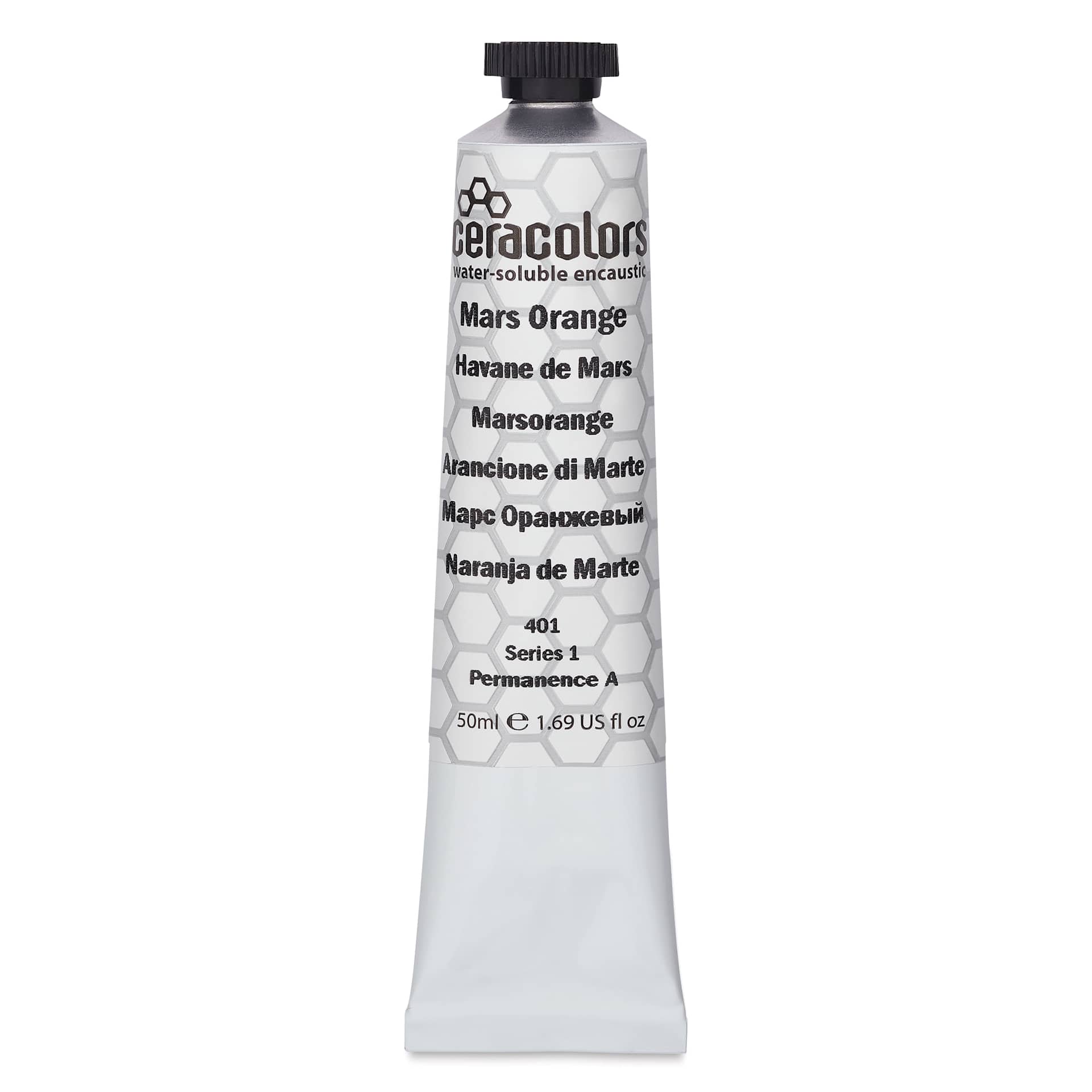 Ceracolors Waterborne Wax Paint - Mars Orange, 50 ml - front