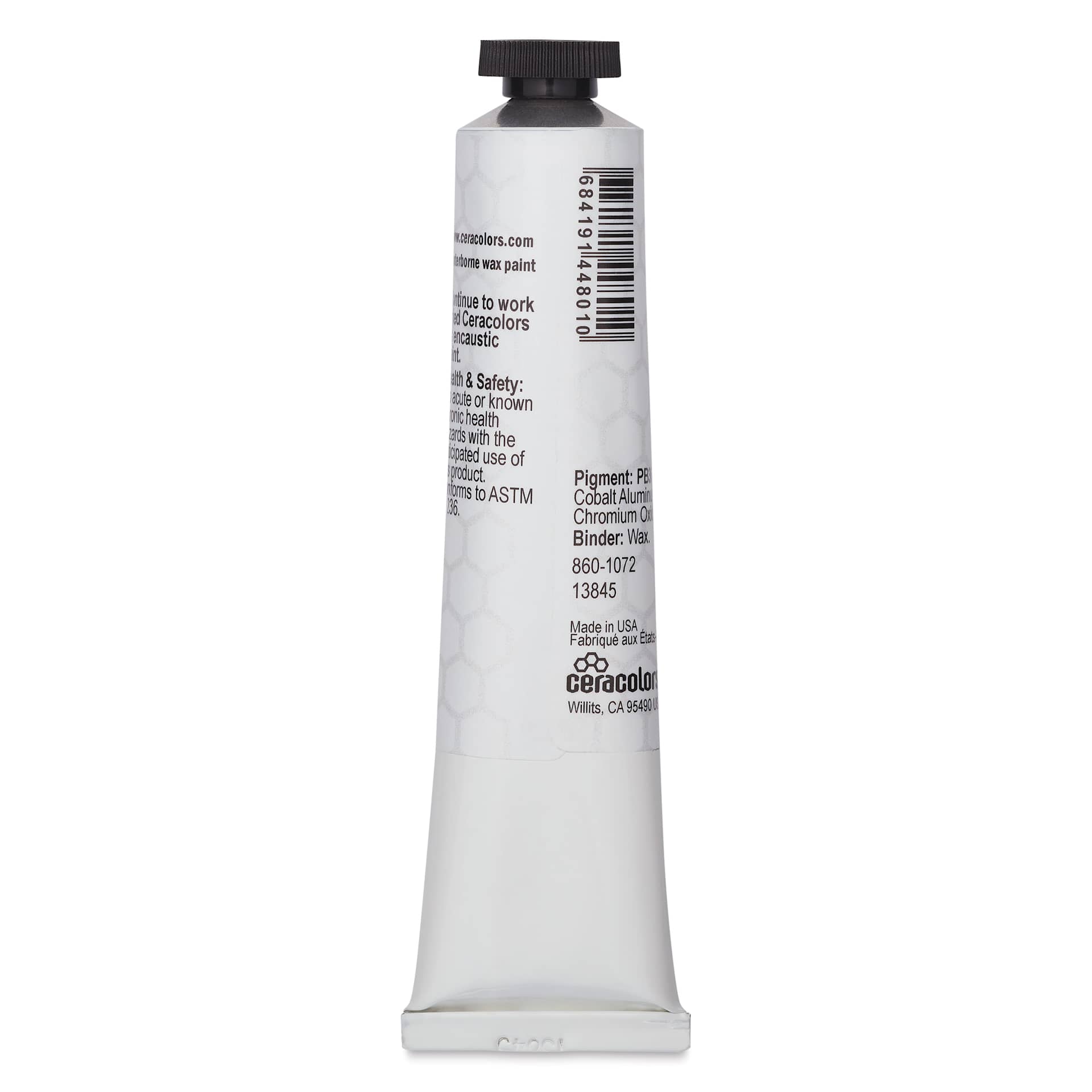 Ceracolors Waterborne Wax Paint - Cerulean Blue, 50 ml - back