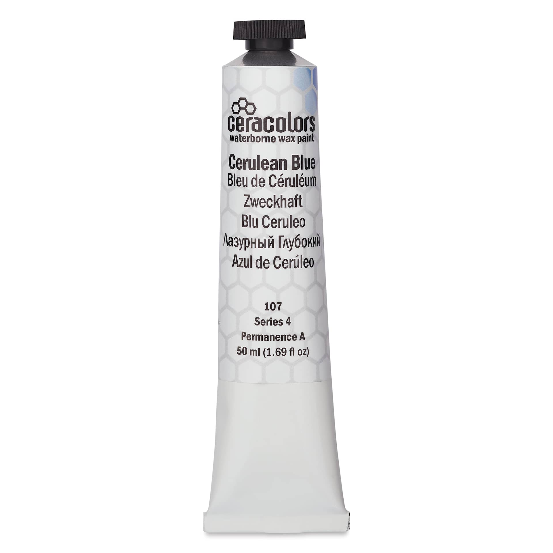 Ceracolors Waterborne Wax Paint - Cerulean Blue, 50 ml - front