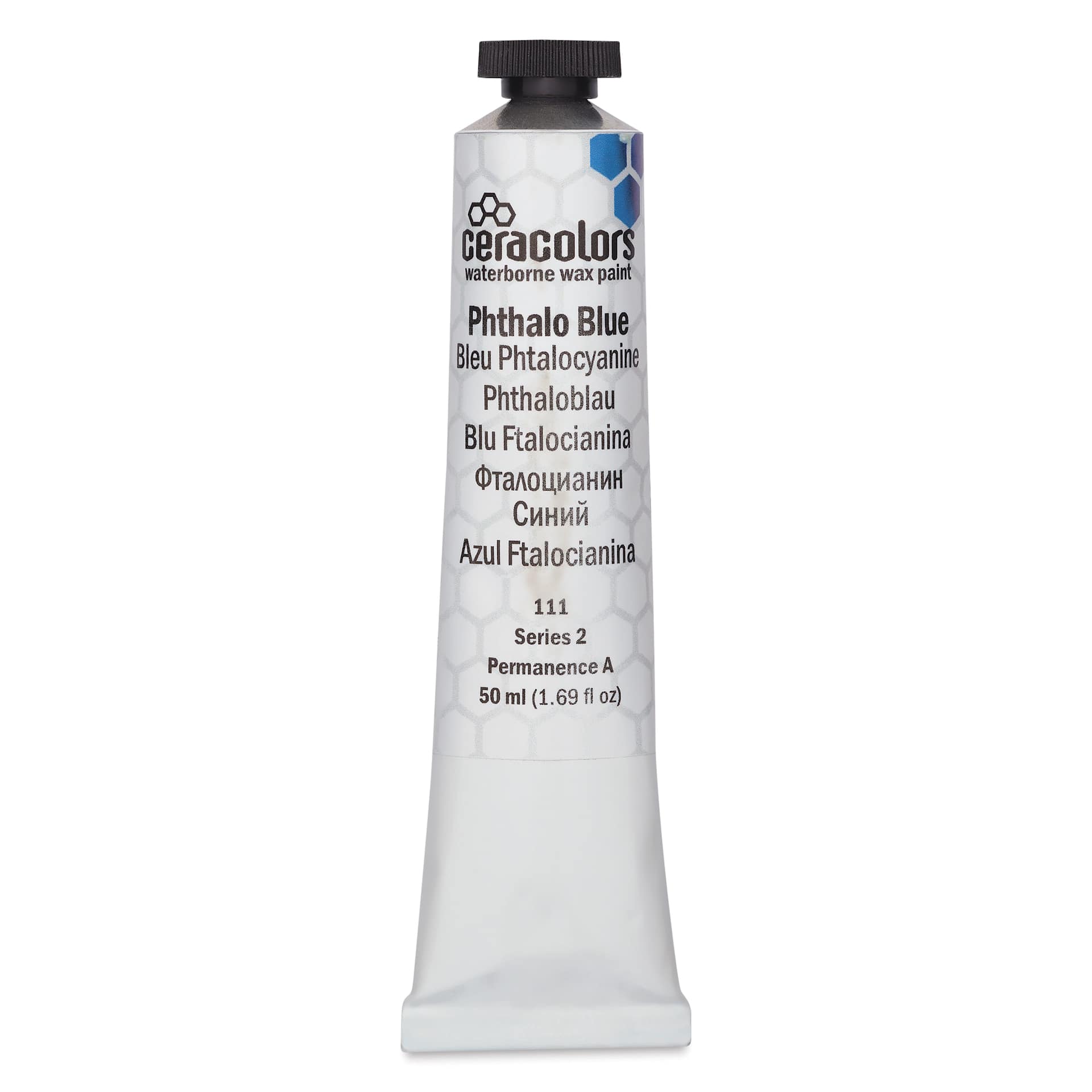 Ceracolors Waterborne Wax Paint - Phthalo Blue, 50 ml - front