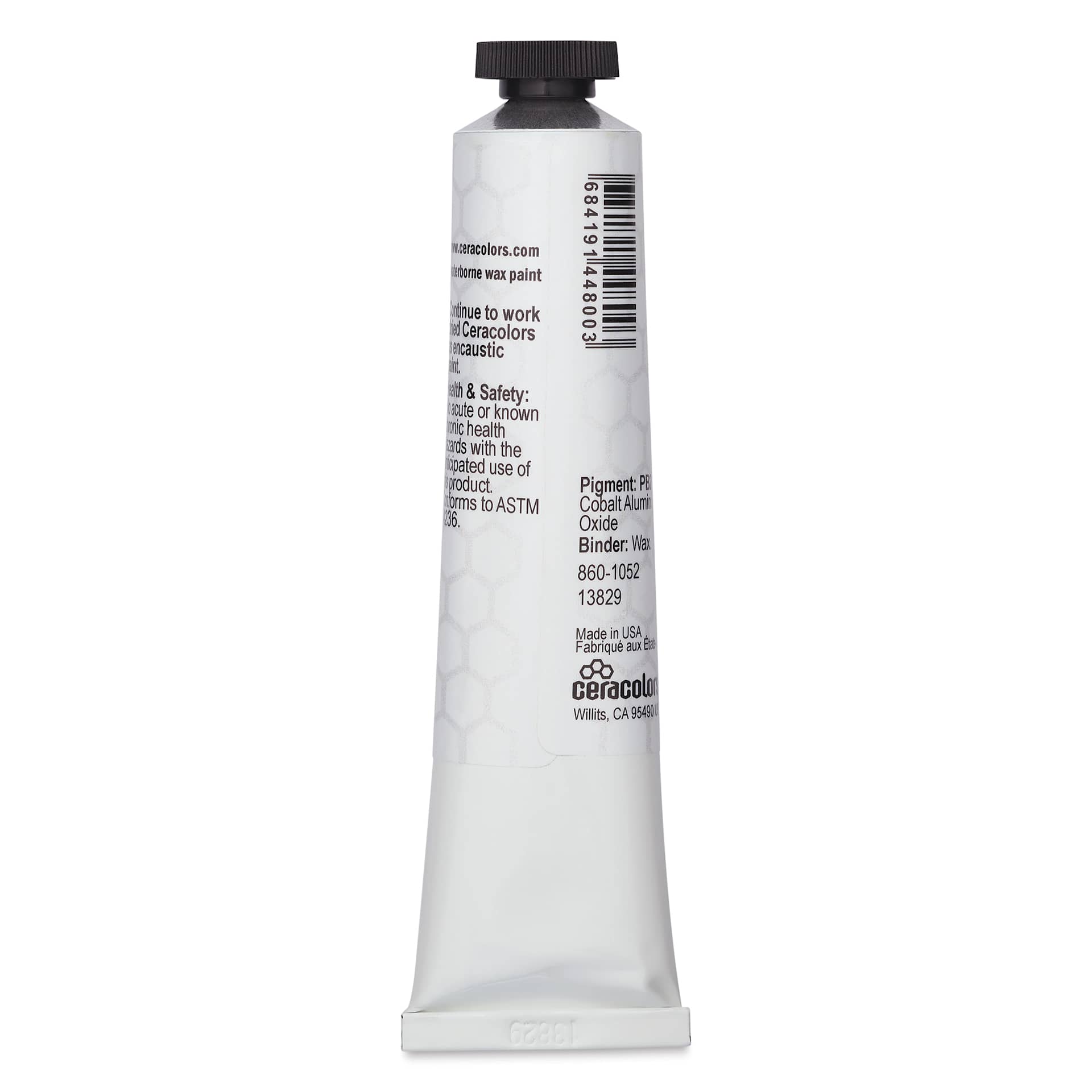 Ceracolors Waterborne Wax Paint - Cobalt Blue, 50 ml - back
