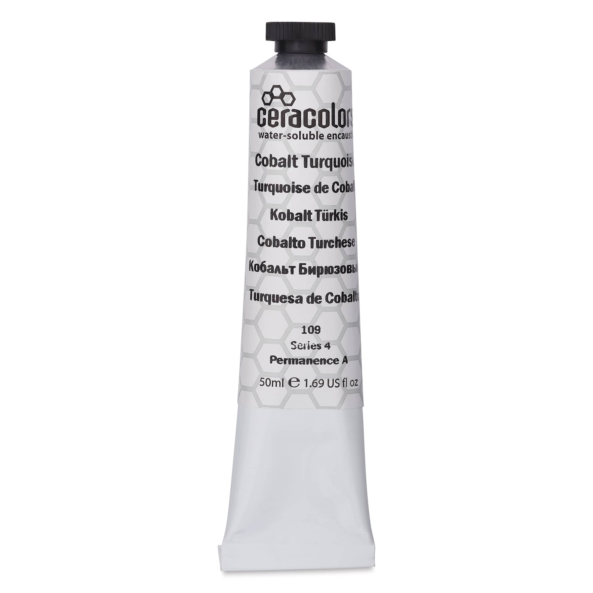 Ceracolors Waterborne Wax Paint - Cobalt Turquoise, 50 ml - front
