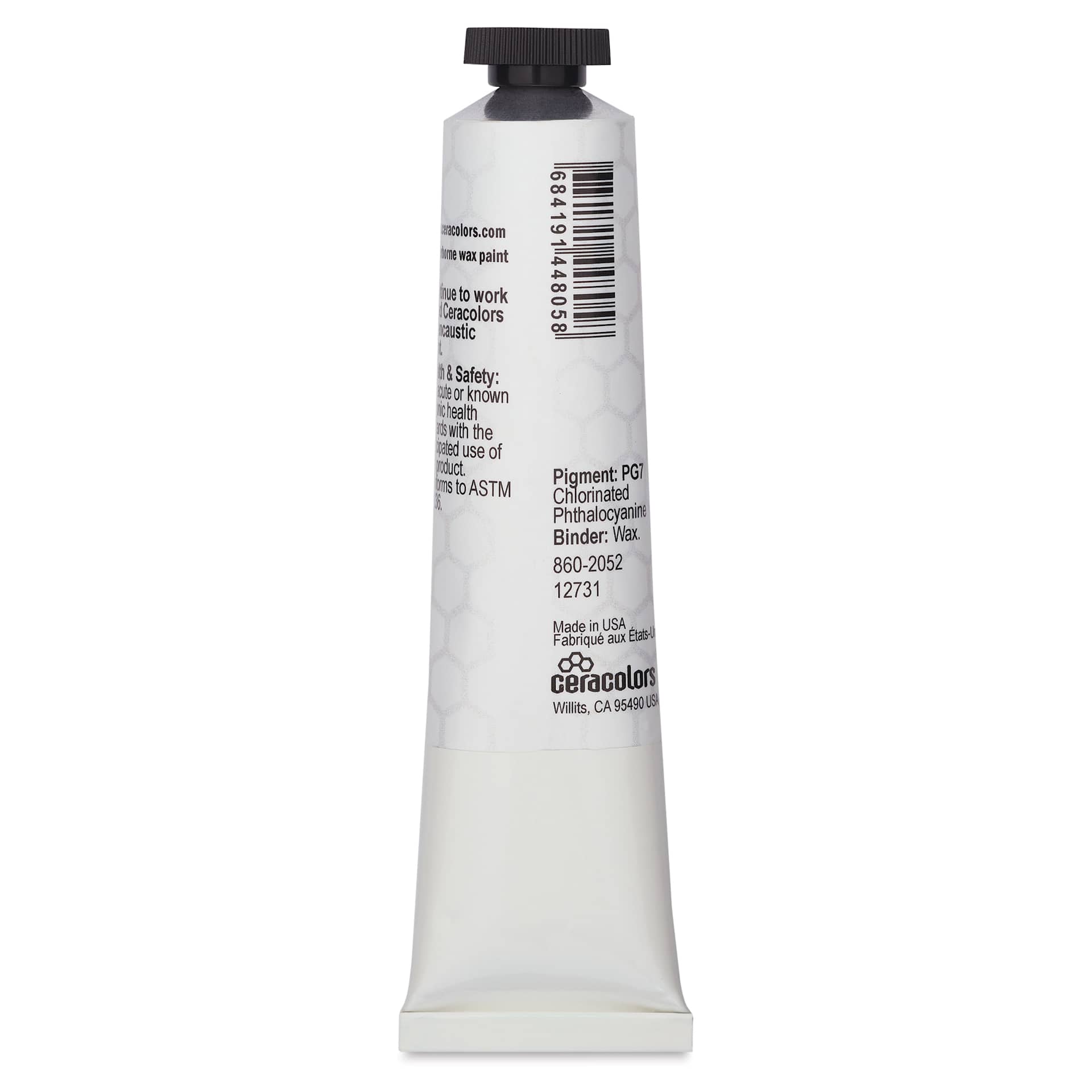 Ceracolors Waterborne Wax Paint - Phthalo Green, 50 ml - back