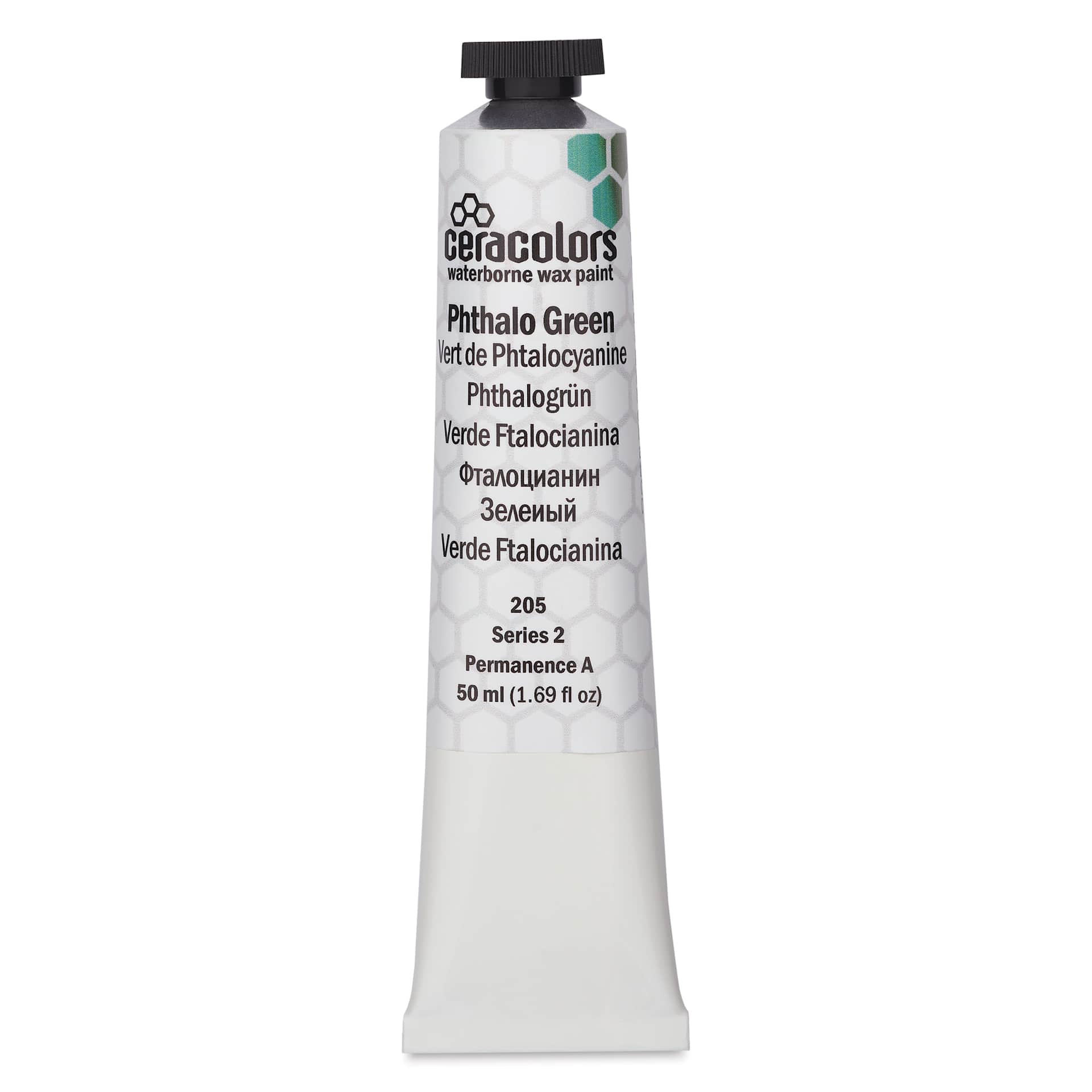 Ceracolors Waterborne Wax Paint - Phthalo Green, 50 ml - front