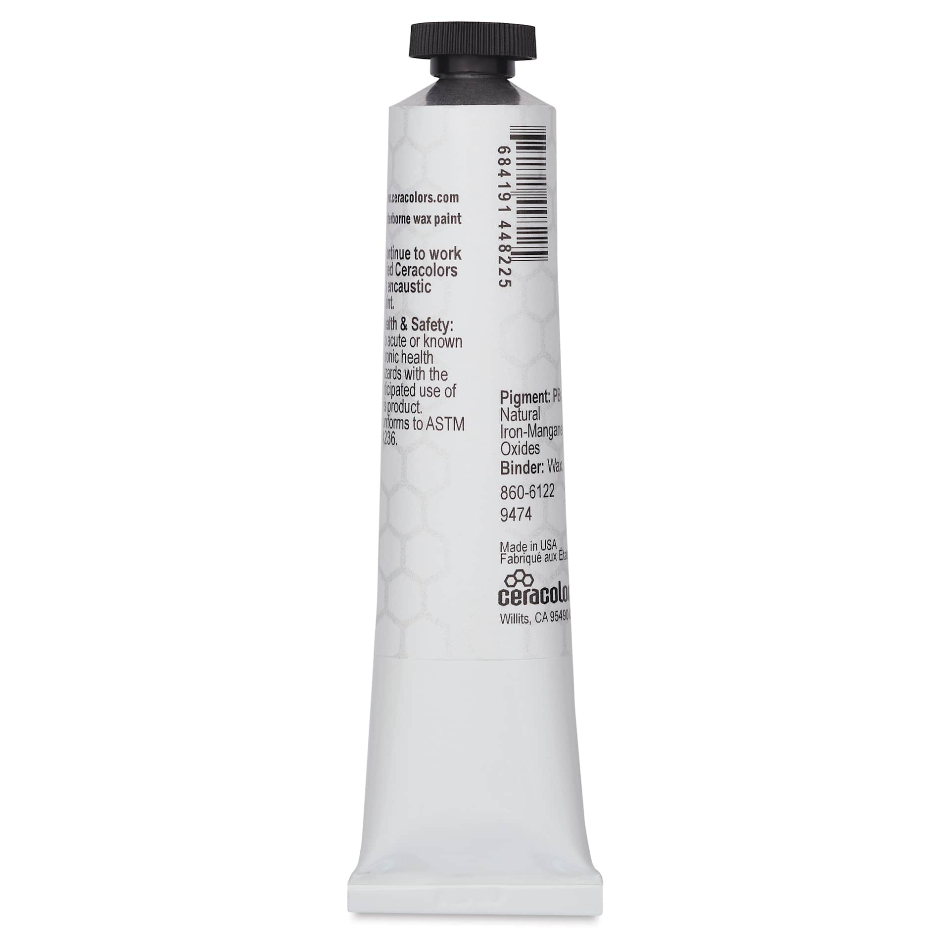 Ceracolors Waterborne Wax Paint - Burnt Umber, 50 ml - back