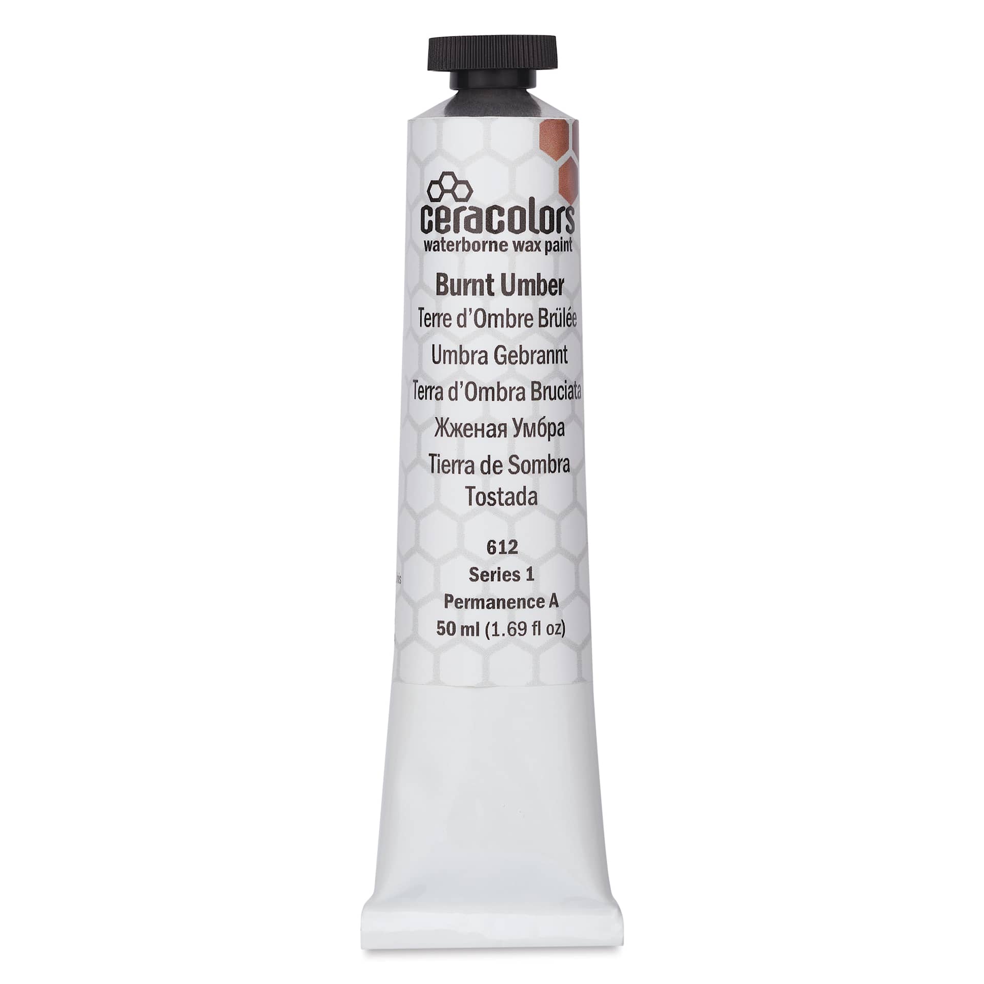 Ceracolors Waterborne Wax Paint - Burnt Umber, 50 ml - front