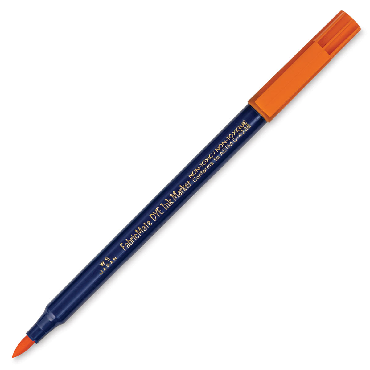 Yasutomo FabricMate Dye Ink Markers - Orange with cap off