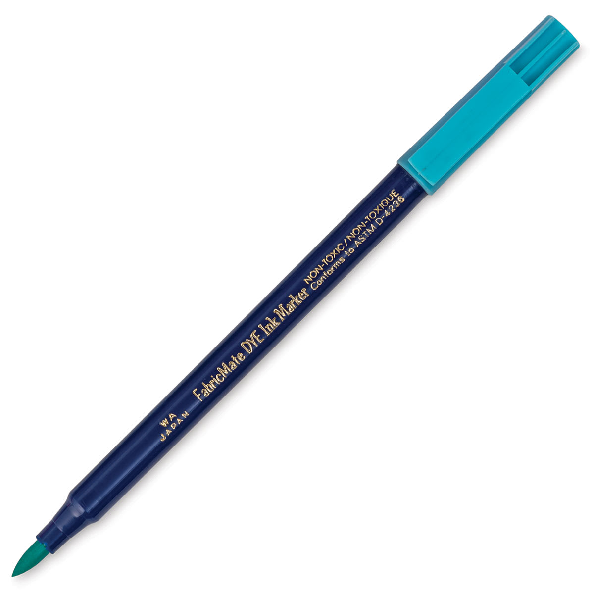 Yasutomo FabricMate Dye Ink Markers - Turquoise with cap off