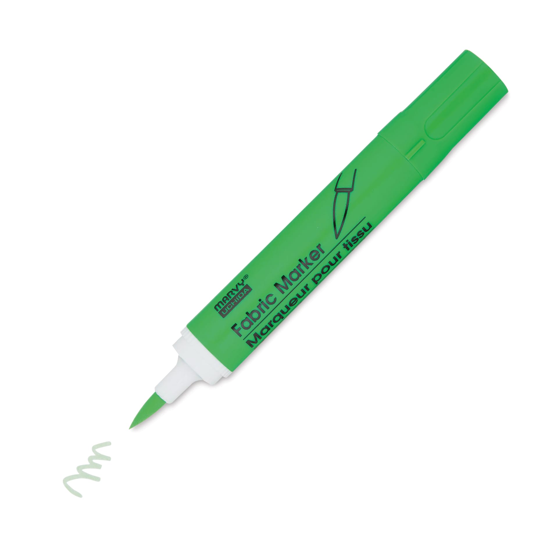 Marvy Fabric Brush Marker - Florescent Green, single marker