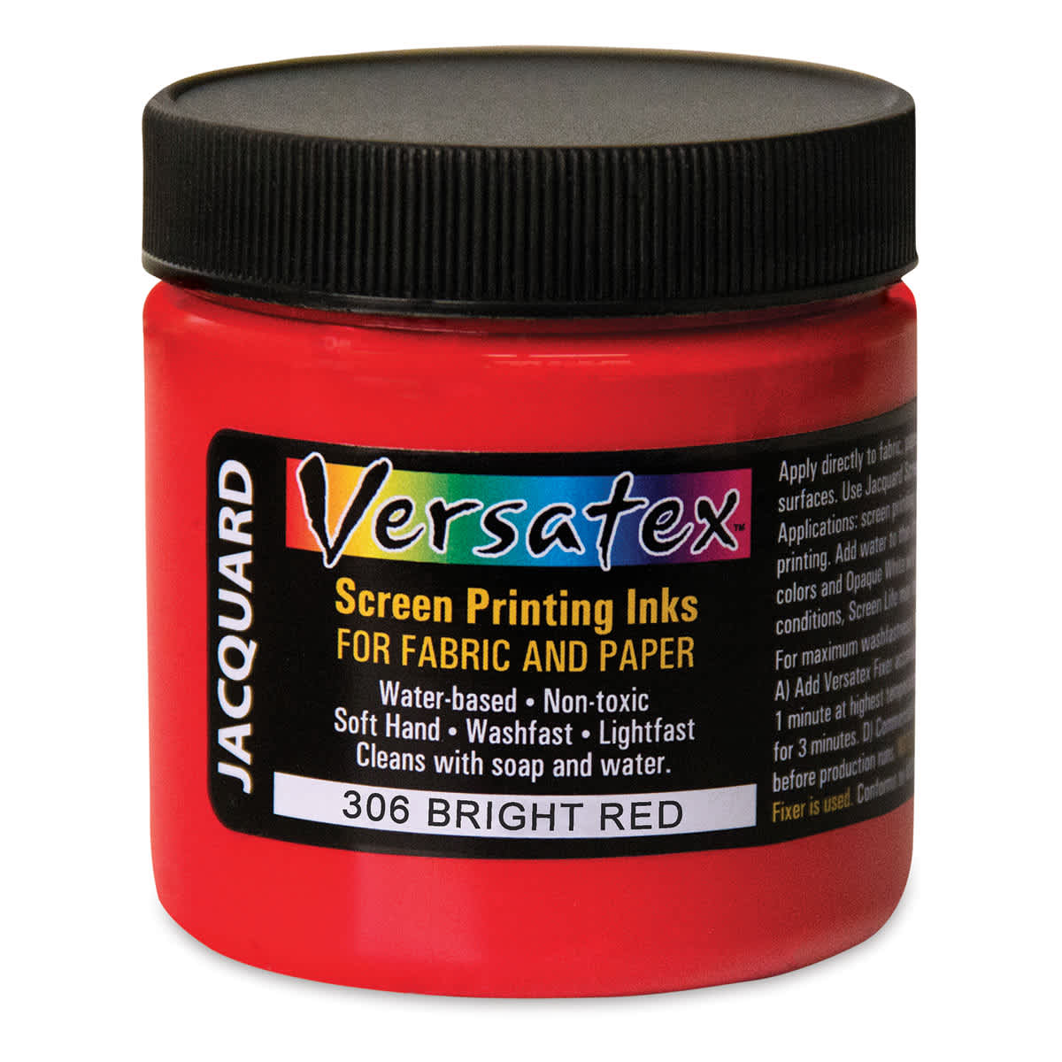 Jacquard Versatex Screen Printing Ink - Bright Red, 4 oz jar