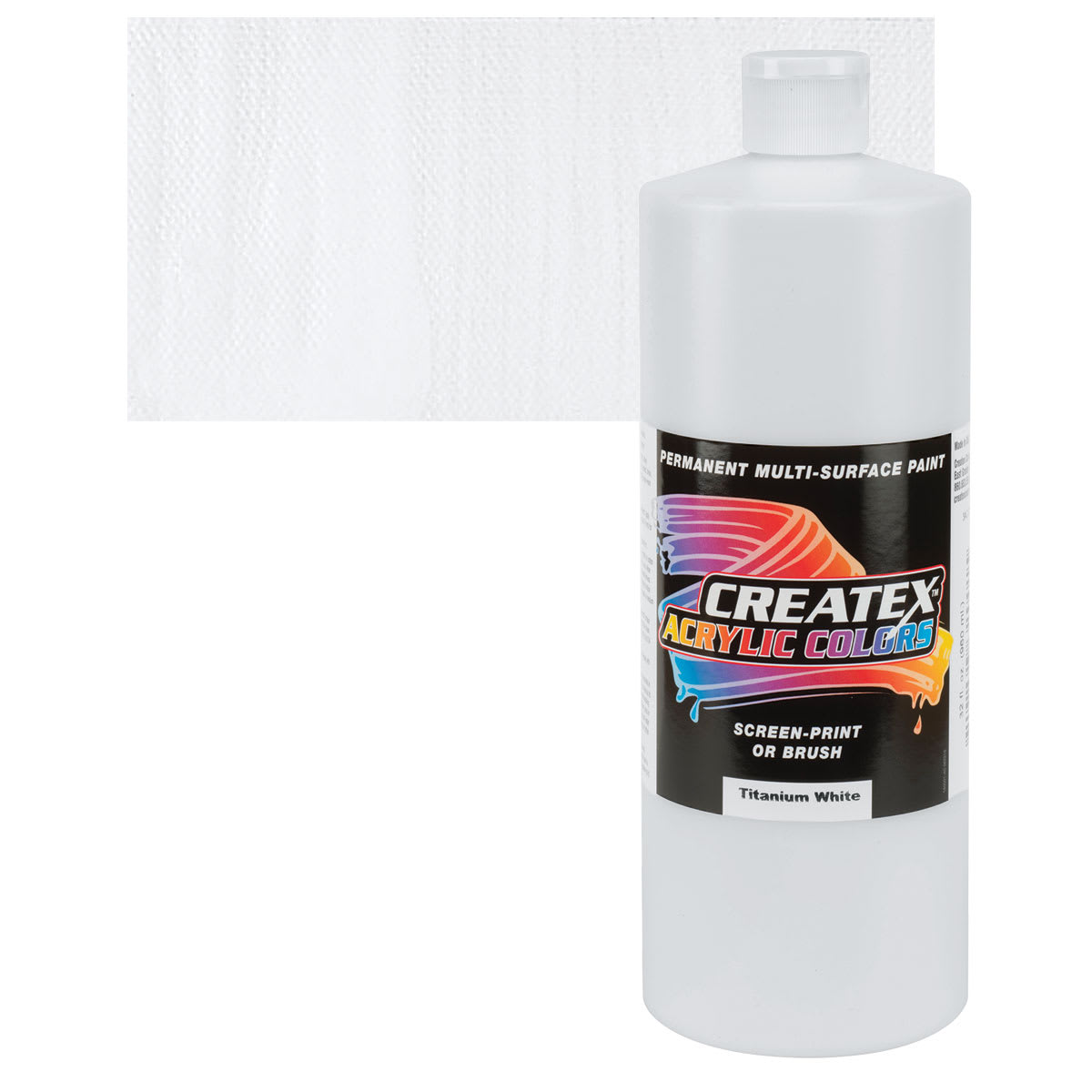 Createx Acrylic - Titanium White, Quart and swatch