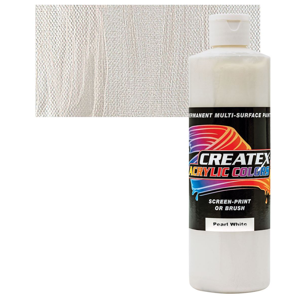 Createx Acrylic - Pearlescent White, Pint and swatch