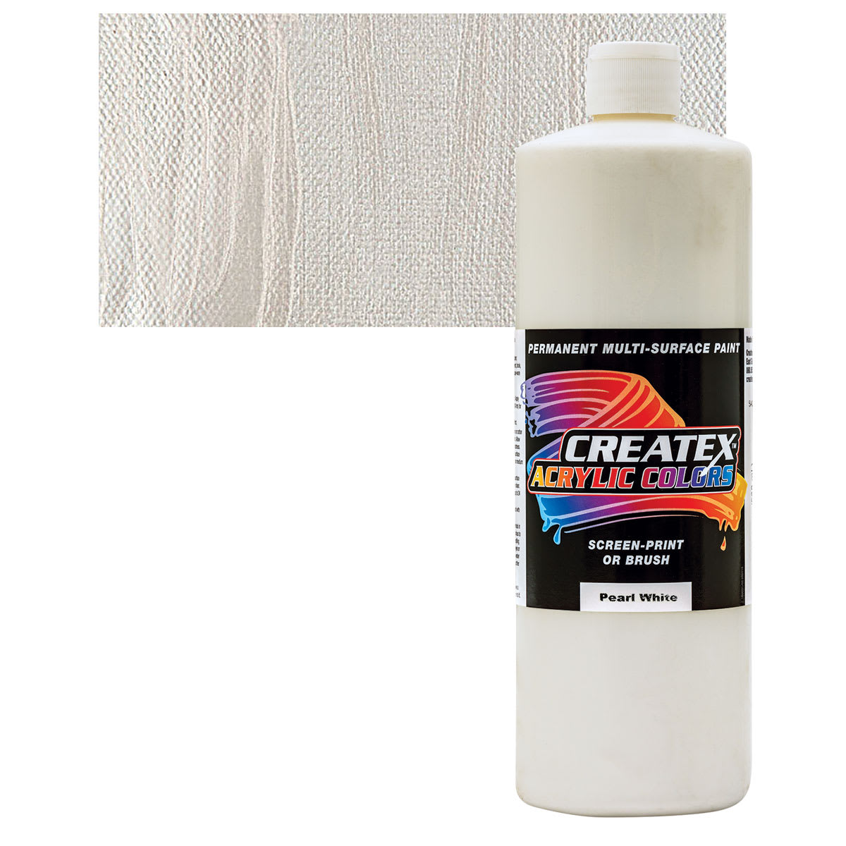 Createx Acrylic - Pearlescent White, Quart and swatch