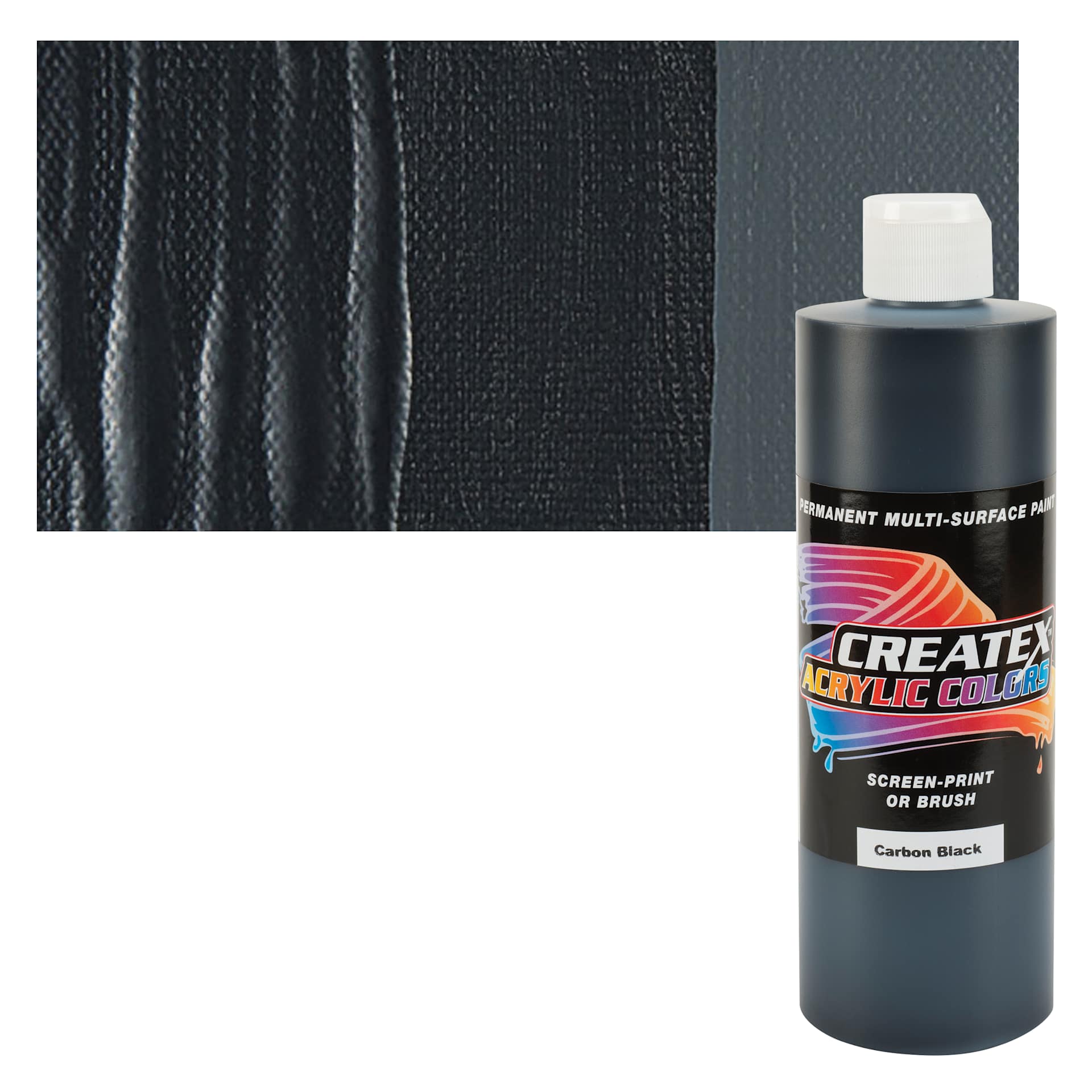 Createx Acrylic - Carbon Black, Pint and swatch