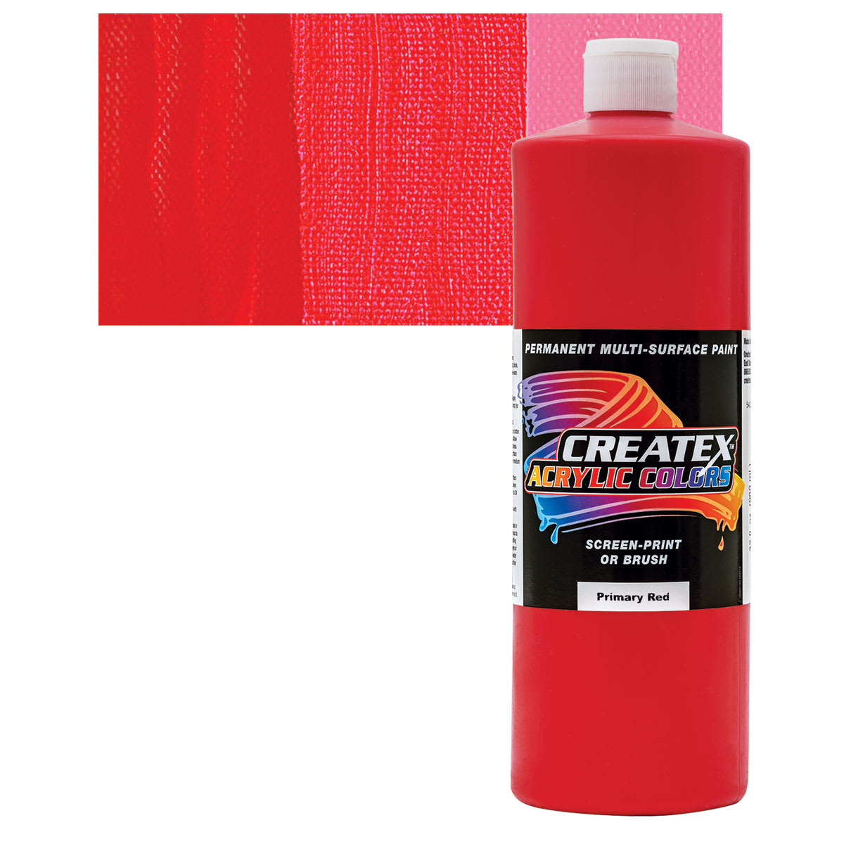 Createx Acrylic - Primary Red, Quart and swatch
