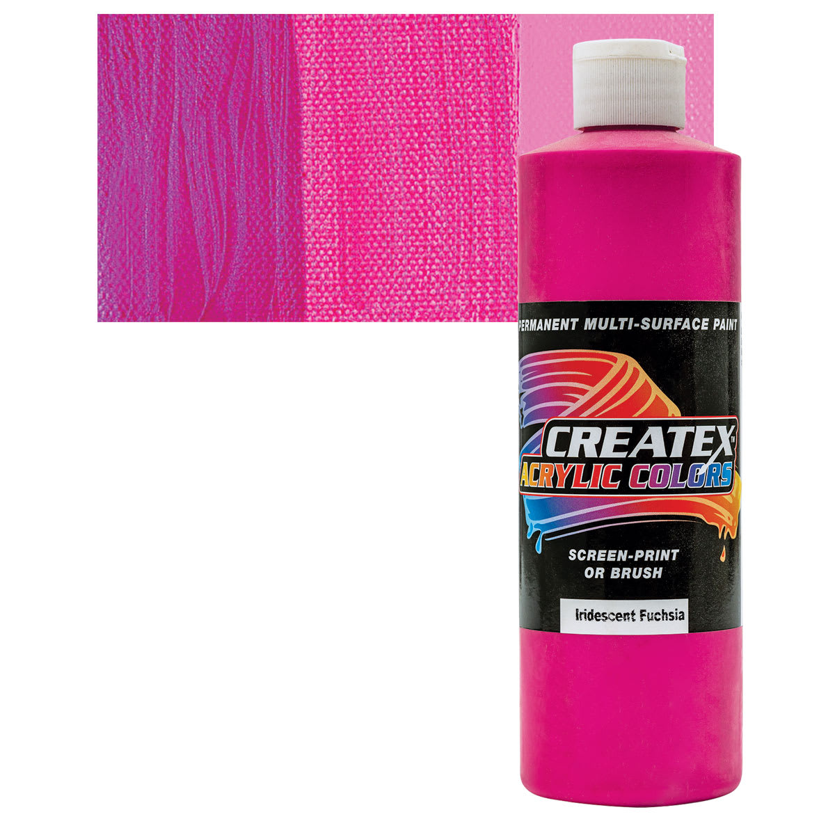 Createx Acrylic - Iridescent Fuchia, Pint and swatch