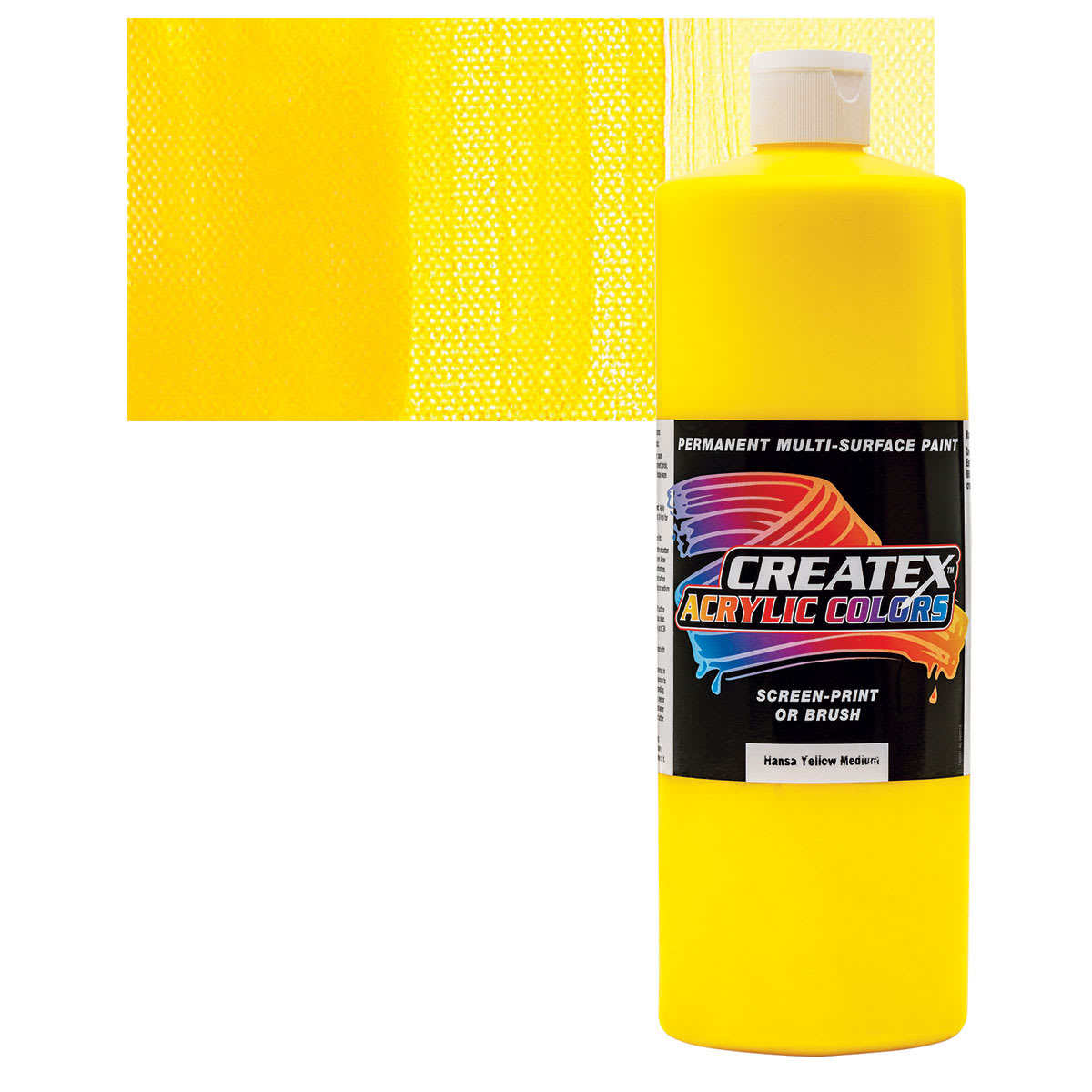 Createx Acrylic - Hansa Yellow Medium, Quart and swatch