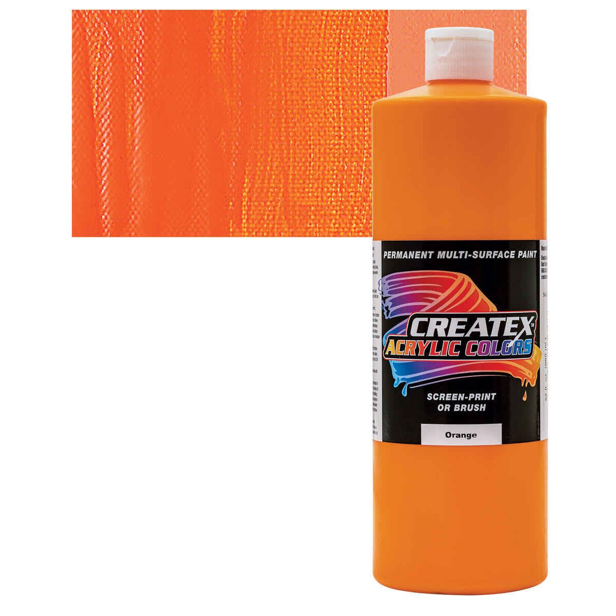 Createx Acrylic - Orange, Quart and swatch