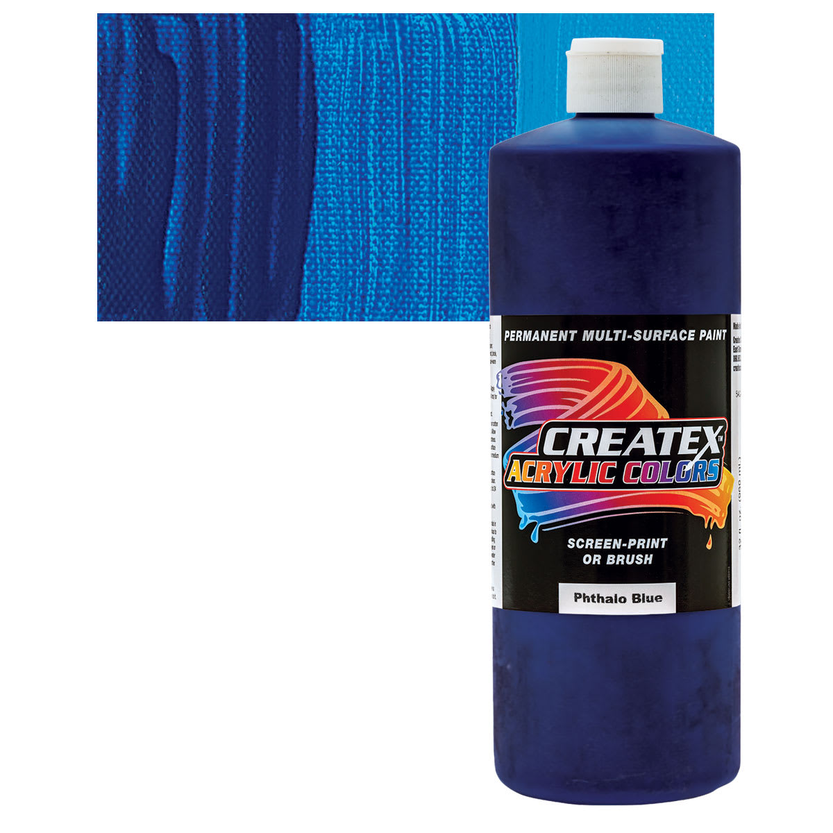 Createx Acrylic - Phthalo Blue (Green Shade), Quart and swatch