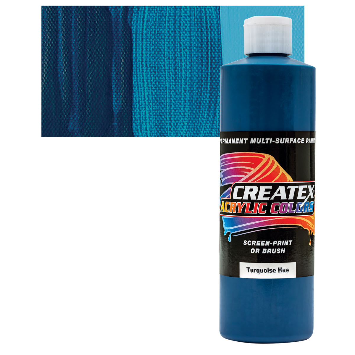 Createx Acrylic - Turquoise Hue, Pint and swatch