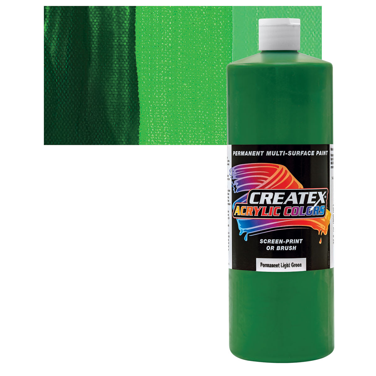 Createx Acrylic - Permanent Light Green, Quart and swatch