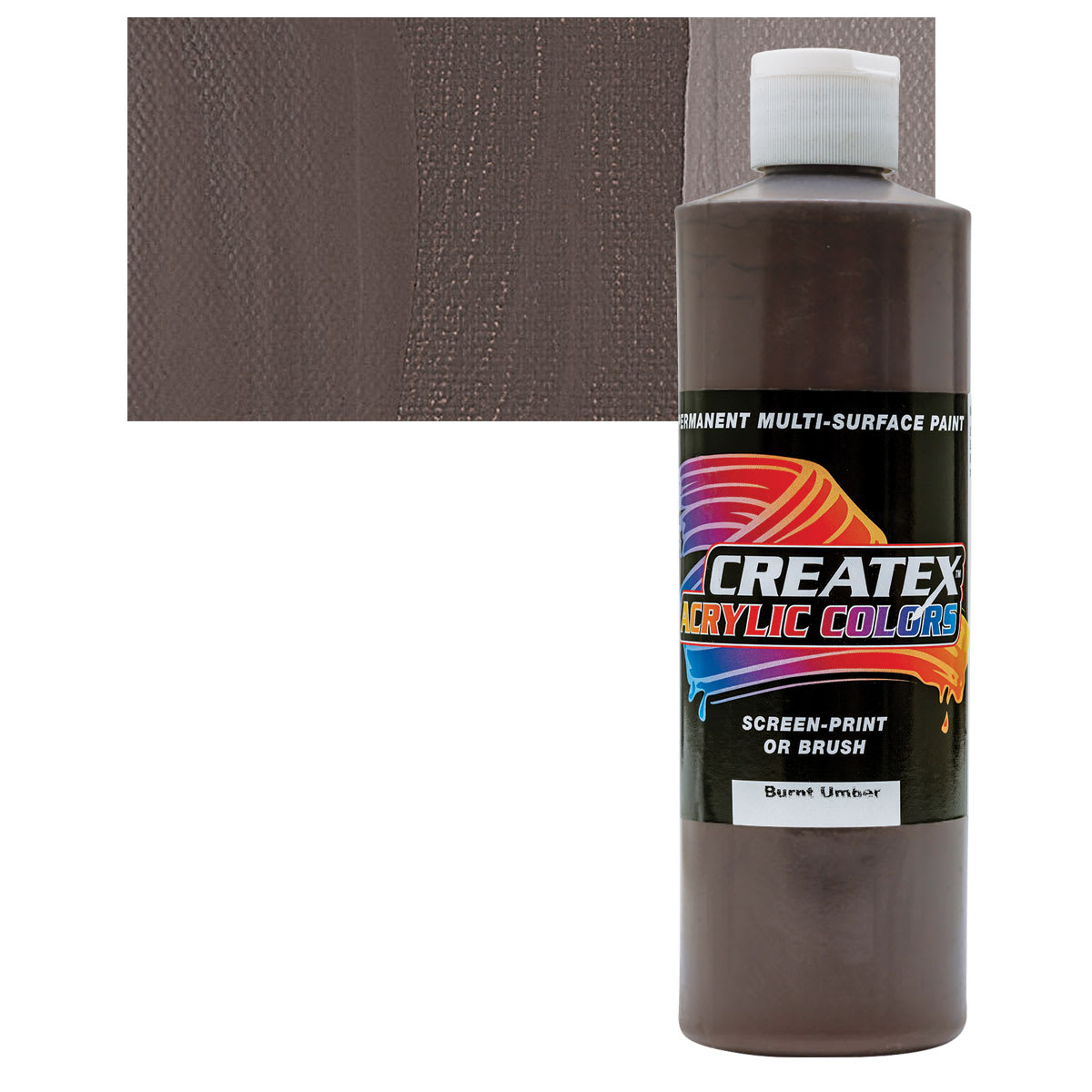 Createx Acrylic - Burnt Umber, Pint and swatch