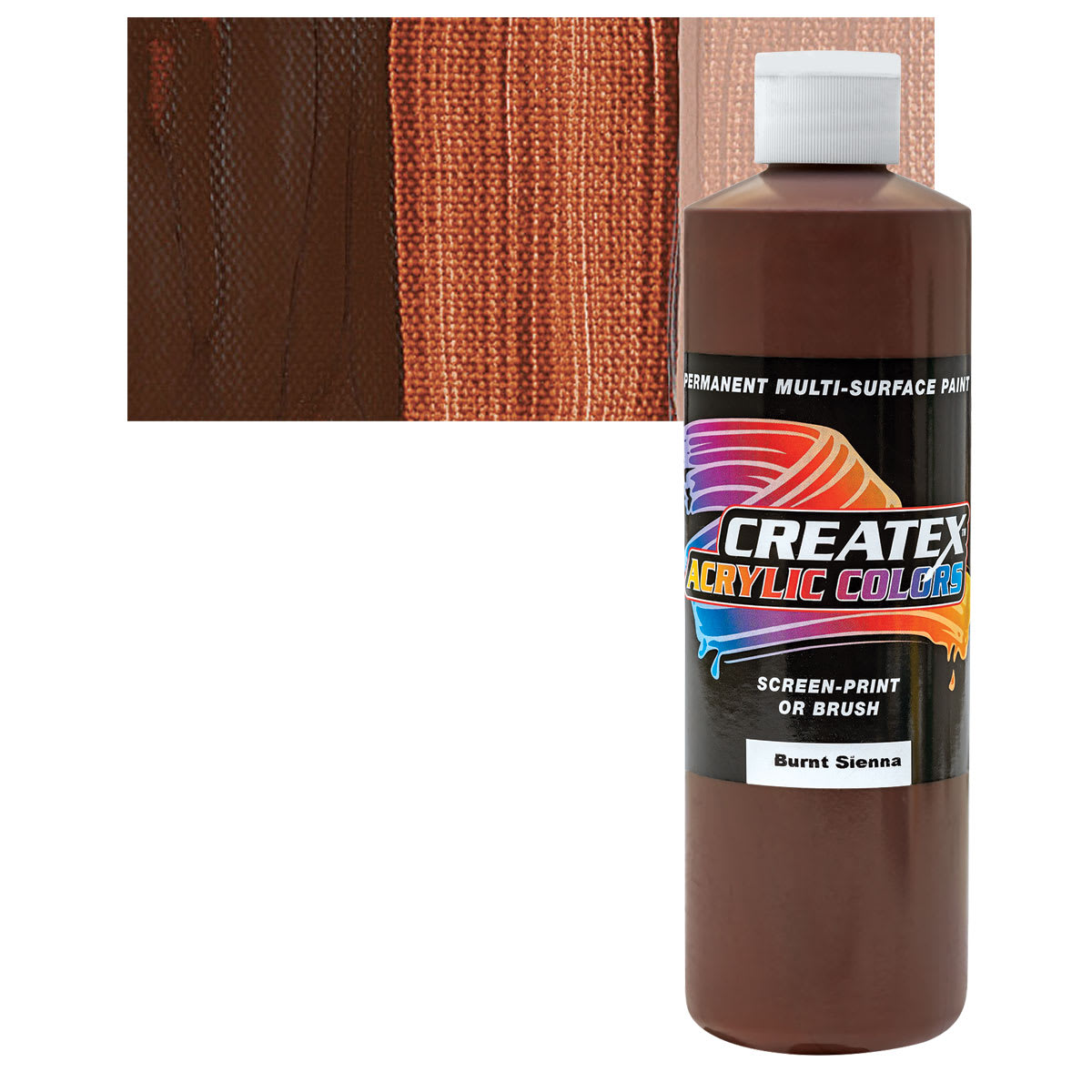 Createx Acrylic - Burnt Sienna, Pint and swatch