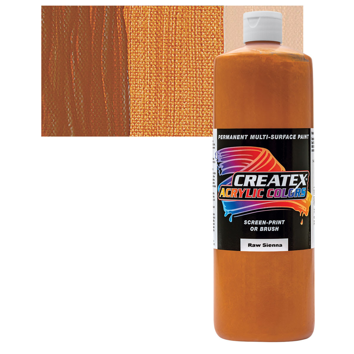 Createx Acrylic - Raw Sienna, Quart and swatch