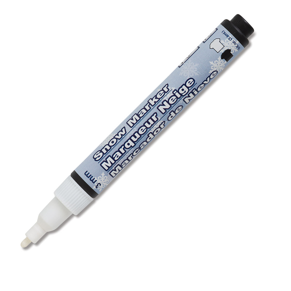Marvy Uchida Snow Marker - Angled view of uncapped Marker
