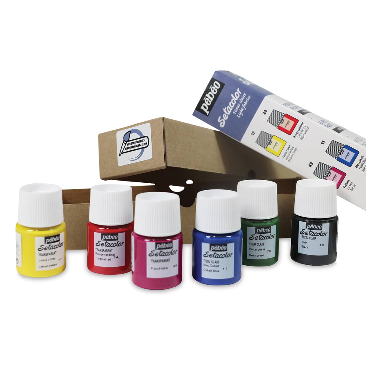 Pebeo Setacolor Fabric Paint - Light Fabrics, Set of 6