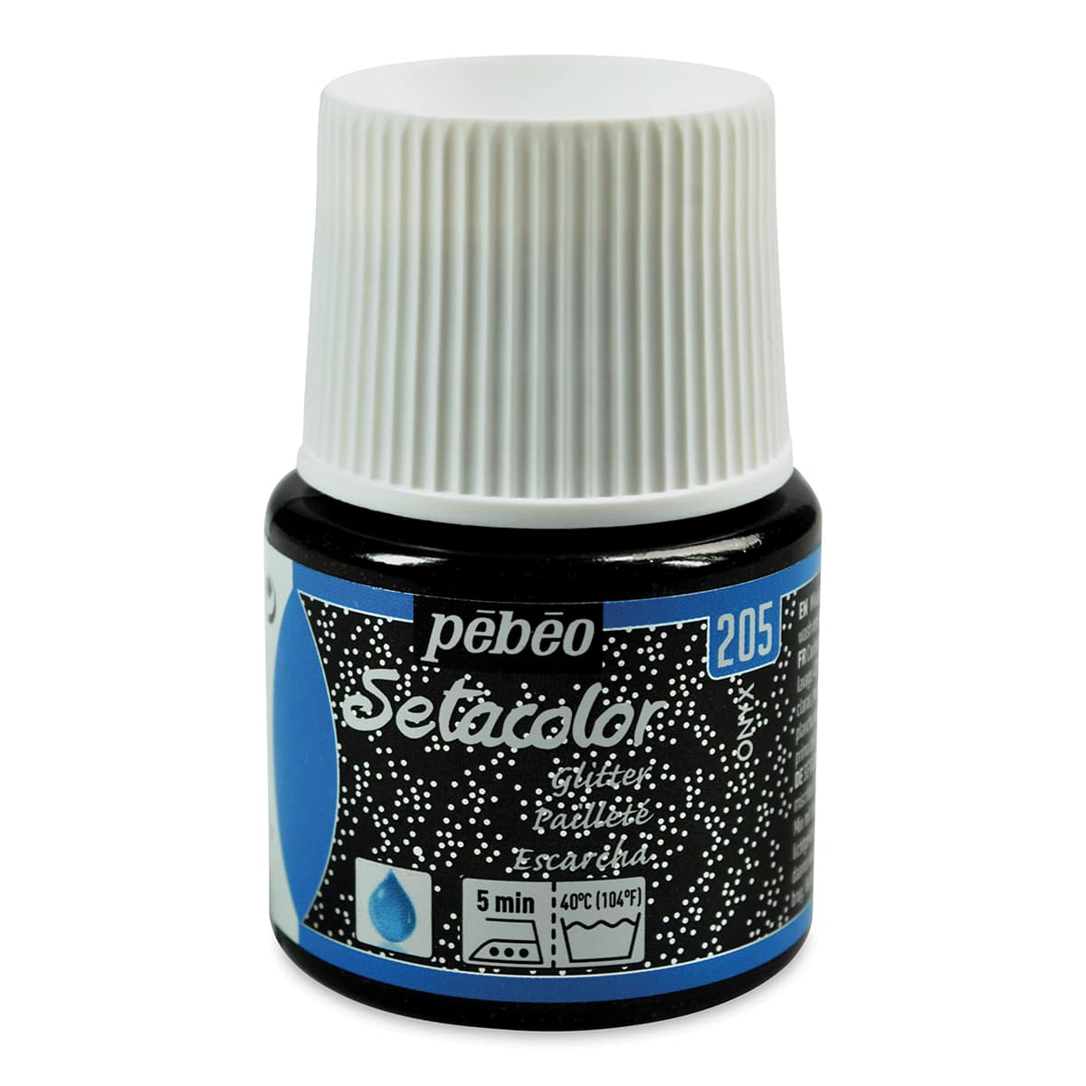 Pebeo Setacolor Fabric Paint - Onyx, Glitter, 45ml Bottle