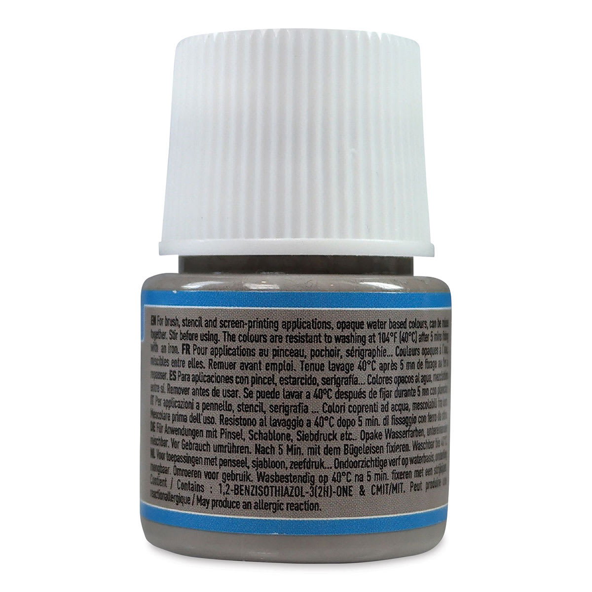 Pebeo Setacolor Fabric Paint - Grey, Opaque, 45 ml bottle back
