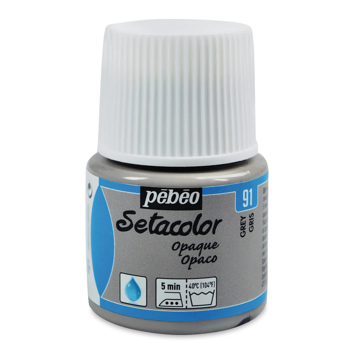 Pebeo Setacolor Fabric Paint - Grey, Opaque, 45 ml bottle